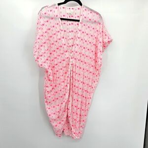 Caslon embroidered neon print kimono swim cover up women's one size